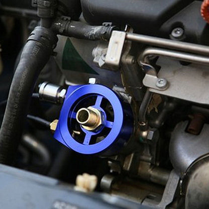 G-PLUS Oil/Gauge Filter Oil Pressure Adapter Universal Aluminum Oil pressure/temperature gauge Filter Cooler Sandwich Plate Adapter M20 X 1.5 Racing Sport JDM