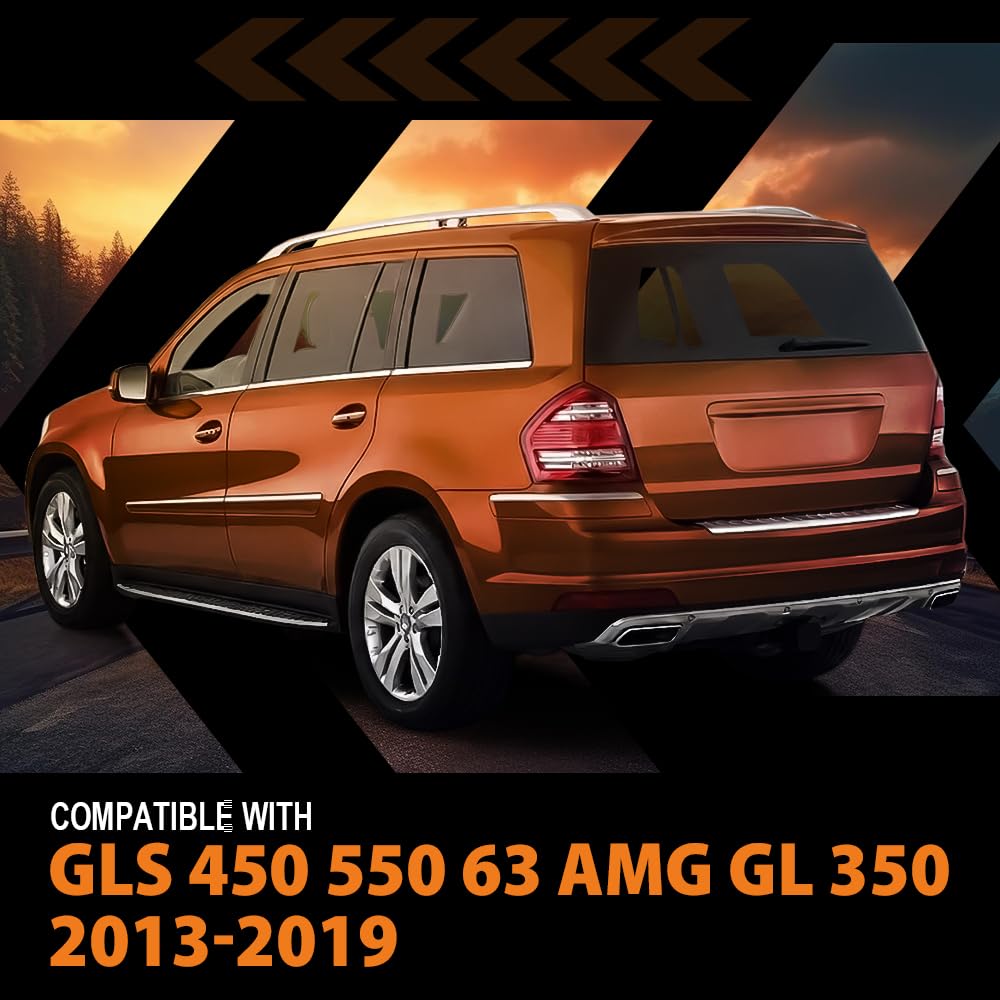 G-PLUS Rear Bumper Step Pad Compatible with Benz GL350/ GL450/ GL550/ GL63 AMG 2013-2016 Fit Benz GLS450/ GLS550/ GLS63 AMG 2017-2019 166884019064 Anti-Slip Texture No Bumper Removal