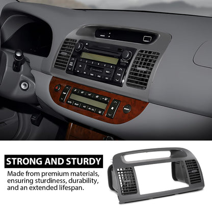 G-PLUS Center Dash Bezel Trim Compatible with Toyota Camry 2002 2003 2004 2005 2006 Radio Bezel AC Air Vents Dashboard Cover, Gray