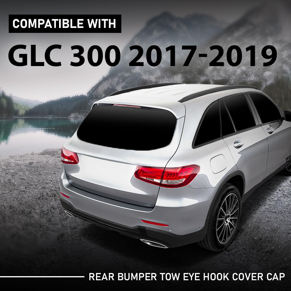 G-PLUS Rear Bumper Tow Eye Hook Cover Cap Compatible with Benz GLC 300 4Matic, Base 2.0L L4 2016-2019,Fit Benz GLC 43 for AMG 4Matic 3.0L V6 2017-2019 A2538850700