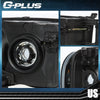 G-PLUS Headlights Assembly Fit 2002-2005 Dodge Ram 1500 2500 3500 Bumper Headlamp Smoky lens Chrome Housing Clear Reflector