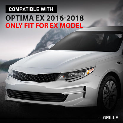 G-PLUS Front Bumper Lower Grille Grill Compatible with Kia Optima EX 2016 2017 2018 Matte Black Grill Assembly Replace OE 86560D5010