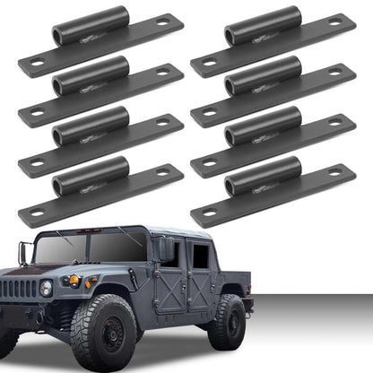 G-PLUS Body Side Door Hinge (8 Pack with 16pcs Screws) Compatible with M998 Humvee HMMWV 12338650 12340352-1 MS27183-10