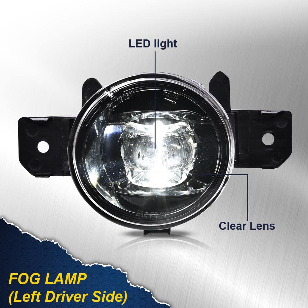 G-PLUS Fog Lights Assembly Compatible with 2019 2020 Nissan Altima 4-Door Sedan S SL SR SV Front Bumper Fog Lights w/Bulb Clear Lens LED Fog Lamps, Driver Side(Left)