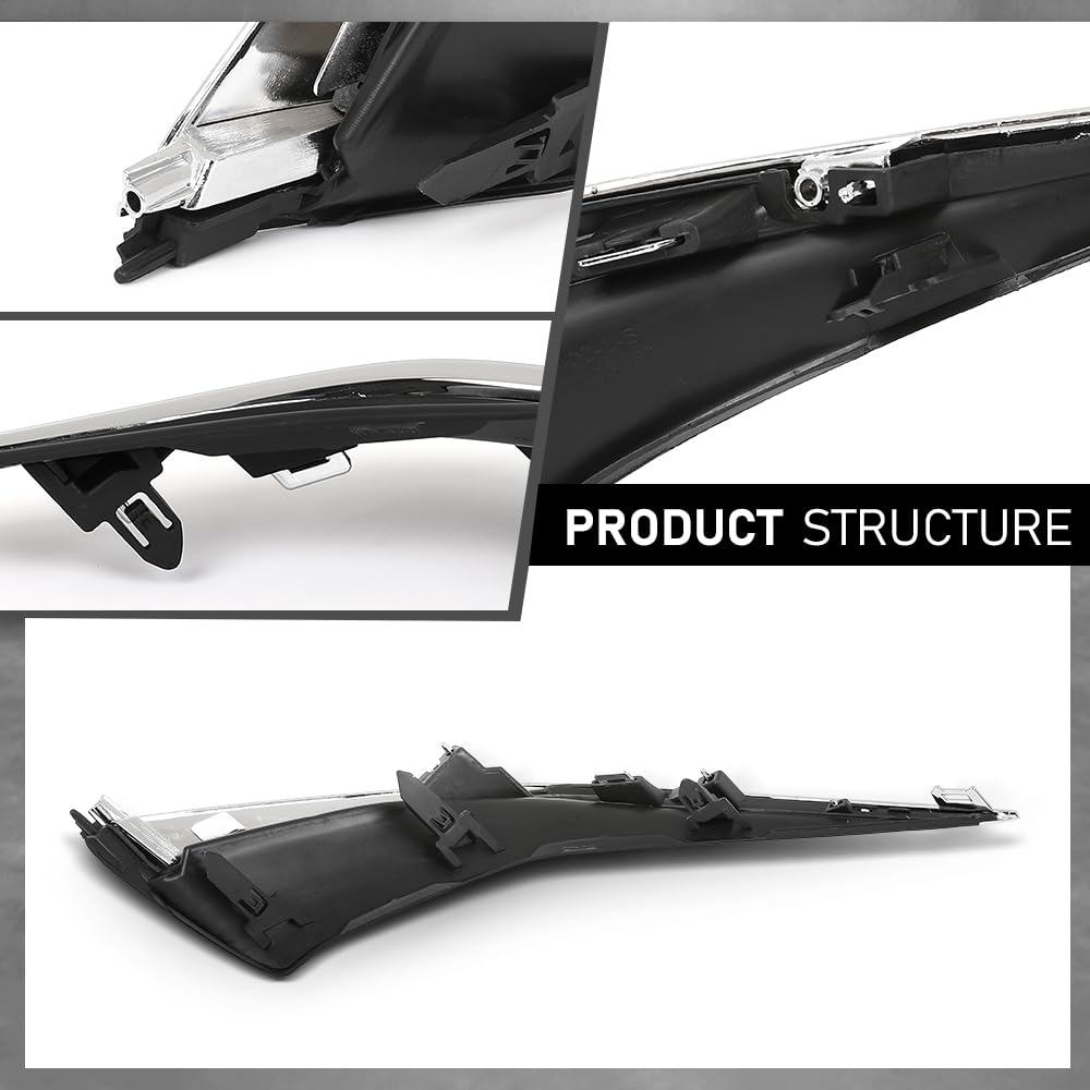 G-PLUS Bumper Trim Molding Front Driver Left Side Fit Model Without F Sport Package,Fit LX ES250/ES300h/ES350 2019-2024 5310606010, LX1038128 Chrome Black
