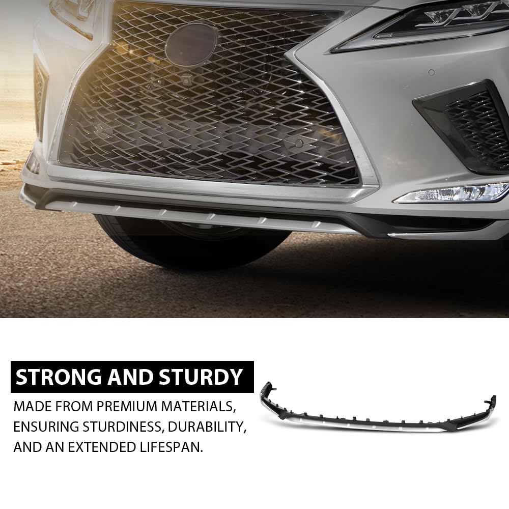 G-PLUS Front Lower Bumper Valance Panel Compatible with LX RX350 RX450h RX350L RX450hL 2020-2022,Fit Model With F Sport Package 521020E030, LX1095104 Textured Chrome Black