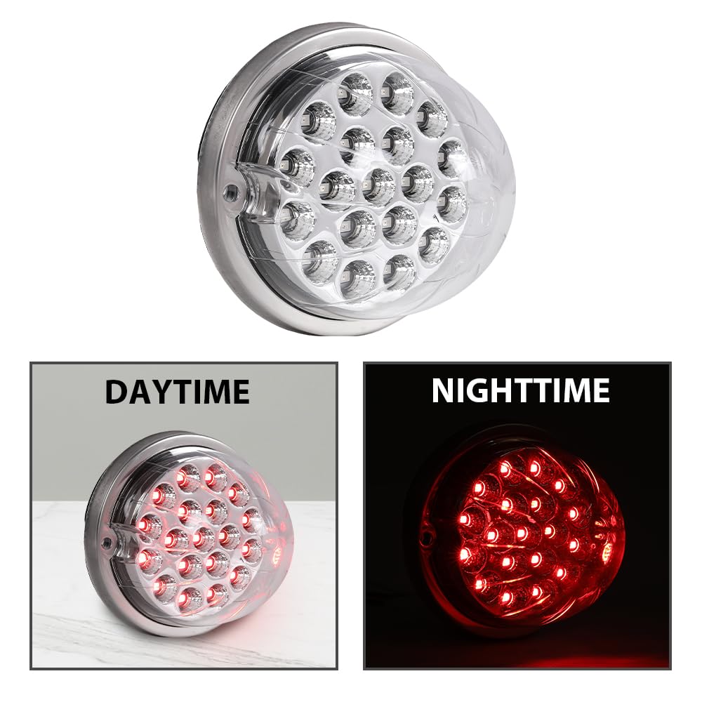 G-PLUS Clear Lens Red LED Light Marker Turn Signal Light Lamp w/Base universal