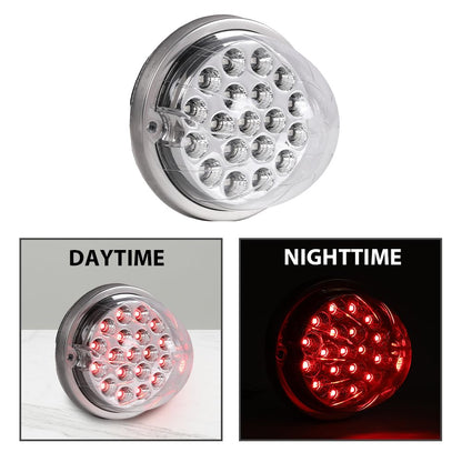 G-PLUS Clear Lens Red LED Light Marker Turn Signal Light Lamp w/Base universal