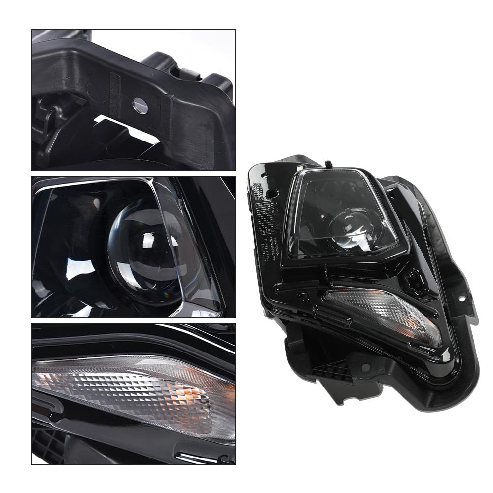 G-PLUS Left HID/Xenon Projector Headlight Fit Chevy Blazer 2019-2021,Not fit Models w/Factory LED Headlight，Headlamp w/o Ballast & D3S Bulb Clear Lens Black Housing Bumper Headlamps,faros delanteros