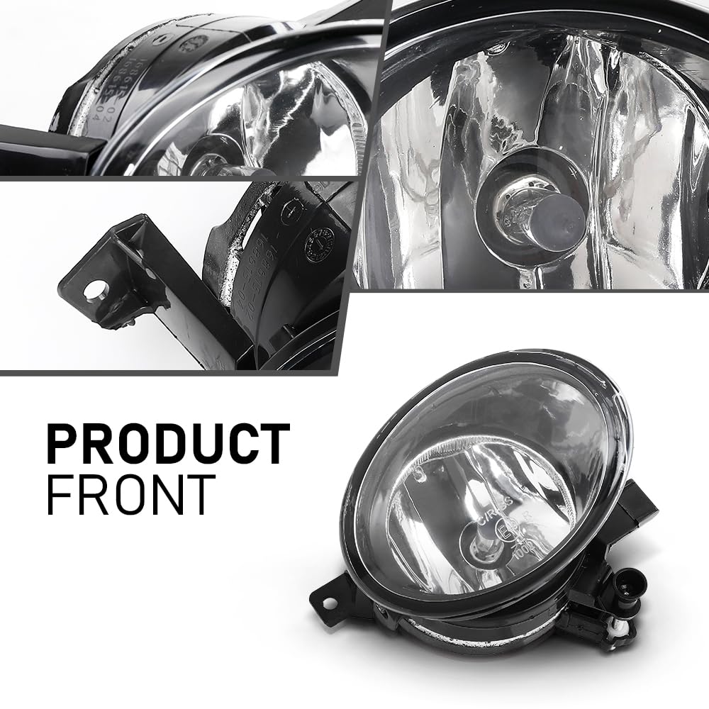 G-PLUS Fog Lights Front Bumper Lamps Pair Compatible with Volkswagen Golf Hatchback/Golf Wagon/Jetta Sedan/Jetta Wagon/Beetle/Eos 2010-2015 5K0941700G, 5K0941700B, 5K0941700 Black