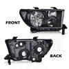 G-PLUS Headlights Compatible with Toyota Tundra 2007-2013/Compatible with Toyota Sequoia 2008-2017 Headlamps Pair Halogen Clear Lens Black Housing Clear Reflector,faros delanteros