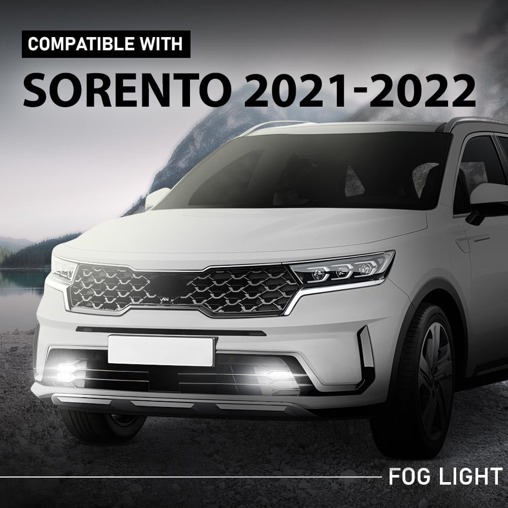 G-PLUS Front DRL LED Fog Lights Daytime Running Lmap Pair Compatible with Kia Sorento 2021-2022 without Wiring Harness
