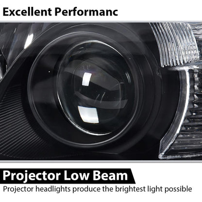 G-PLUS Projector Headlights Head Lamps Without Bulbs LH&RH Compatible with 2010-2011 Toyota Camry Black Housing Clear Lens Amber Reflector Bumper Headlamps,faros delanteros
