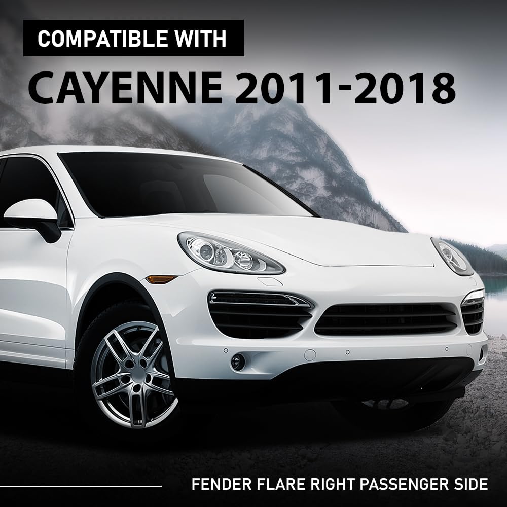 G-PLUS Front Right Fender Flare Wheel Arch Molding Trim, Compatible with Porsche Cayenne 2011-2018, Passenger Side, 958559828209B9, 958-559-728-20-9B9