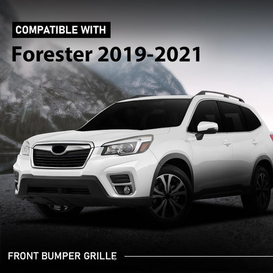 G-PLUS Front Bumper Grille Grill Assembly w/Chrome Trim Compatible with Subaru Forester 2019-2021 91121SJ110,91121SJ130