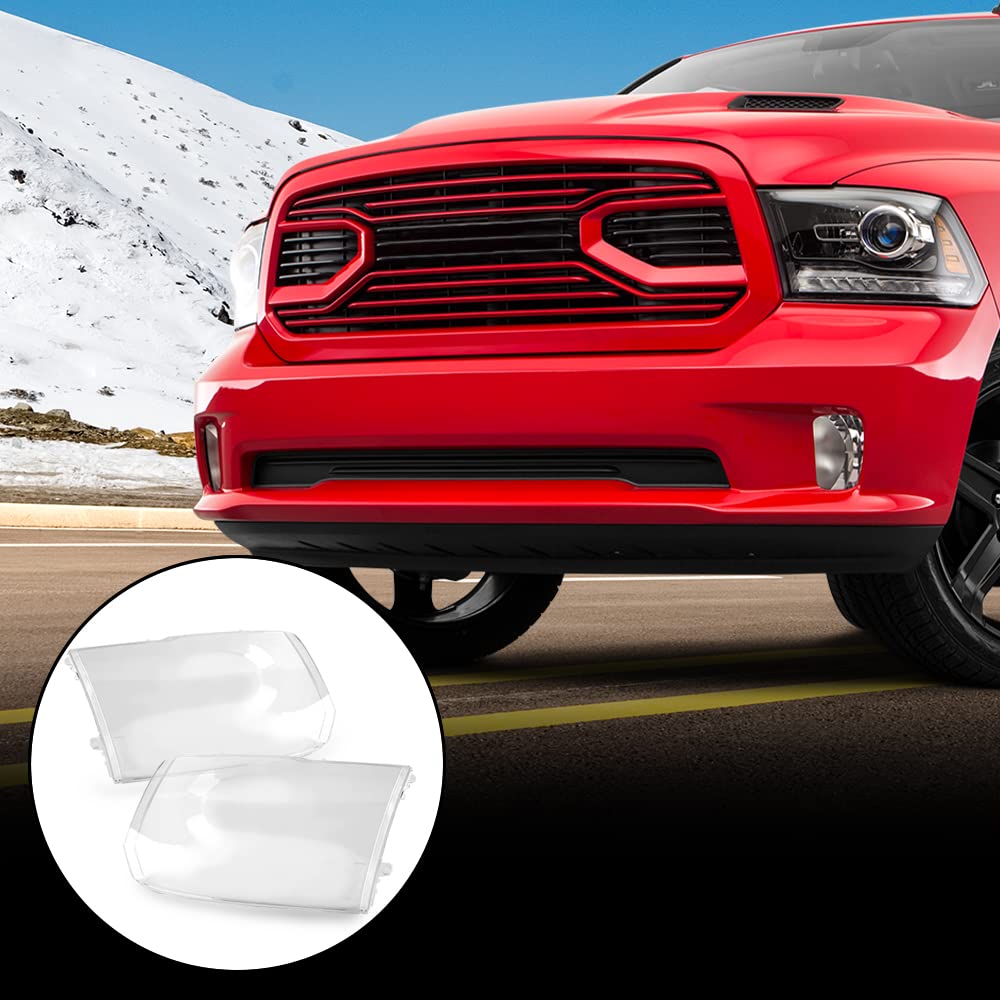 G-PLUS Housing Clear Corner Headlight Head Lamps Cover Clear Compatible with 2009 2010 Dodge Ram 1500/2010 Dodge Ram 2500 3500 68001484AE 68001484AG