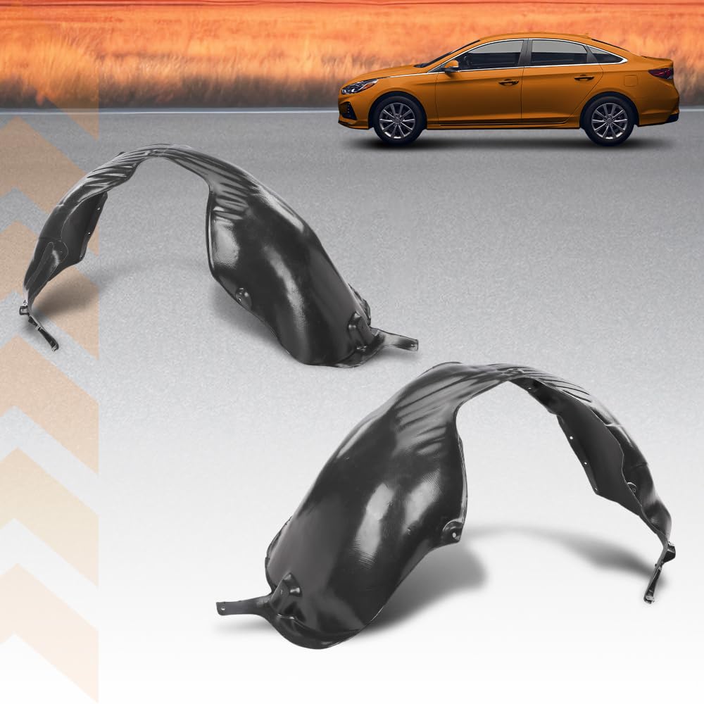 G-PLUS Front Inner Fender Liner Set Compatible with Hyundai Sonata Limited 2015-2017 86811-C2310, 86811C2300PFM, 86811C2310PFM, 86812-C2310, 86812C2300PFM, 86812C2310PFM, HY1248168 2 PCS Black
