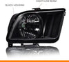 G-PLUS Headlights Assembly Compatible with Ford Mustang 2005-2009 4R3Z13008AA,4R3Z13008AB Bumper Headlamps Left & Right Clear Lens Black Housing Amber Reflector faros delanteros