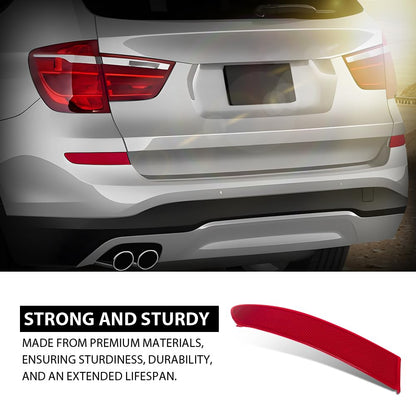 G-PLUS Rear Driver Side Bumper Reflector Compatible with BMW F25 X3 Series sDrive28i xDrive28d xDrive28i xDrive35i 2015-2017 63257352209, 63 25 7 352 209 Red