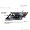 G-PLUS Projector Headlights Head Lamps Without Bulbs LH&RH Compatible with 2010-2011 Toyota Camry Black Housing Clear Lens Amber Reflector Bumper Headlamps,faros delanteros