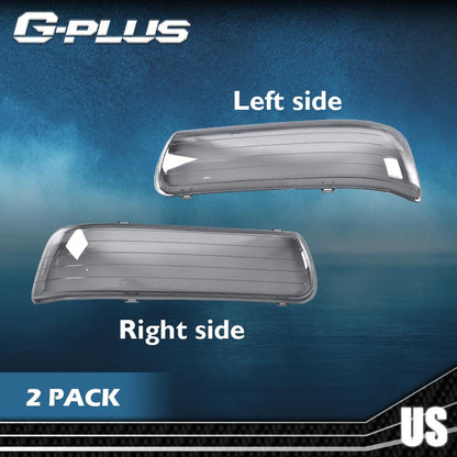 G-PLUS Front Headlight Lenses Cover Compatible with 1999-2002 Chevy Silverado 1500 2500 3500,Left & Right Side Replacement A Pair (Smoky Lens)