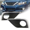 G-PLUS Pair Front Bumper Fog Light Lamp Bezel Covers w/Chrome Trim Compatible with 2016 2017 2018 Nissan Altima 62256-9HS0B+62257-9HS0B NI1038141+NI1039141