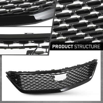 G-PLUS Front Bumper Hood Grille Grill Mesh Compatible with Cadillac CT5 2020-2023 Gloss Black