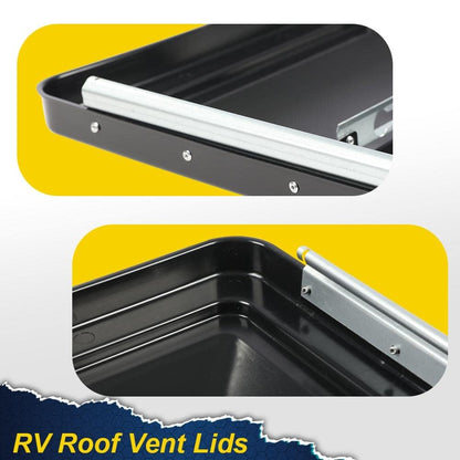 G-PLUS 3PCS Black Roof Vent Cover 14" x 14" Compatible with Universal RV, Trailer, Camper, Motorhome Trailer Ventline,Vent Lid Replacement
