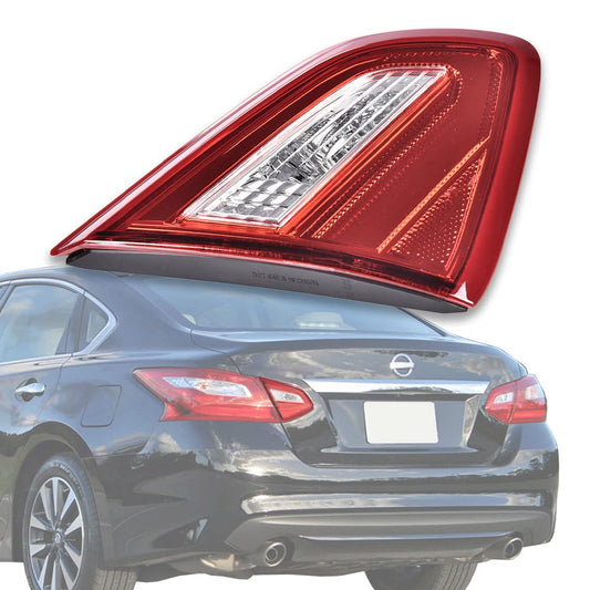 G-PLUS Inner Tail Light Compatible With 2016 2017 2018 Nissan Altima SR Model 4-Door Sedan Automotive Trunk Brake Rear Lid Inner Lamp Chrome Housing, Driver Side (Left)