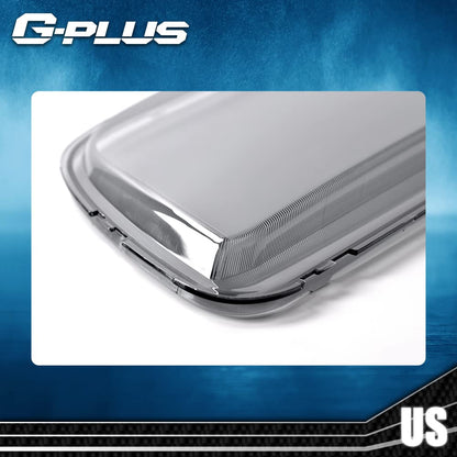 G-PLUS Front Headlight Lenses Cover Compatible with 2005-2009 Mustang,(NOT ForShelby GT500 Models),Chrome Housing A Pair Left & Right Side (Smoky Lens)