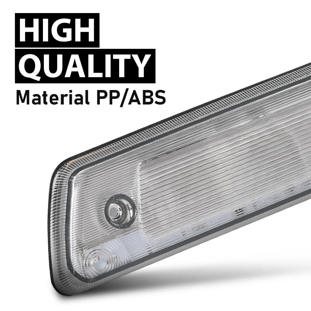 G-PLUS LED Third Brake Light Compatible With 2015 2016 2017 2018 2019 Ford F150,3RD Center High Mount Tail Light Chrome Housing Clear& Red Lens