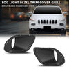 G-PLUS Fog Light Bezel Fog Lamp Trim Cover Grill Compatible with Jeep Cherokee 2014-2018 Pair Black