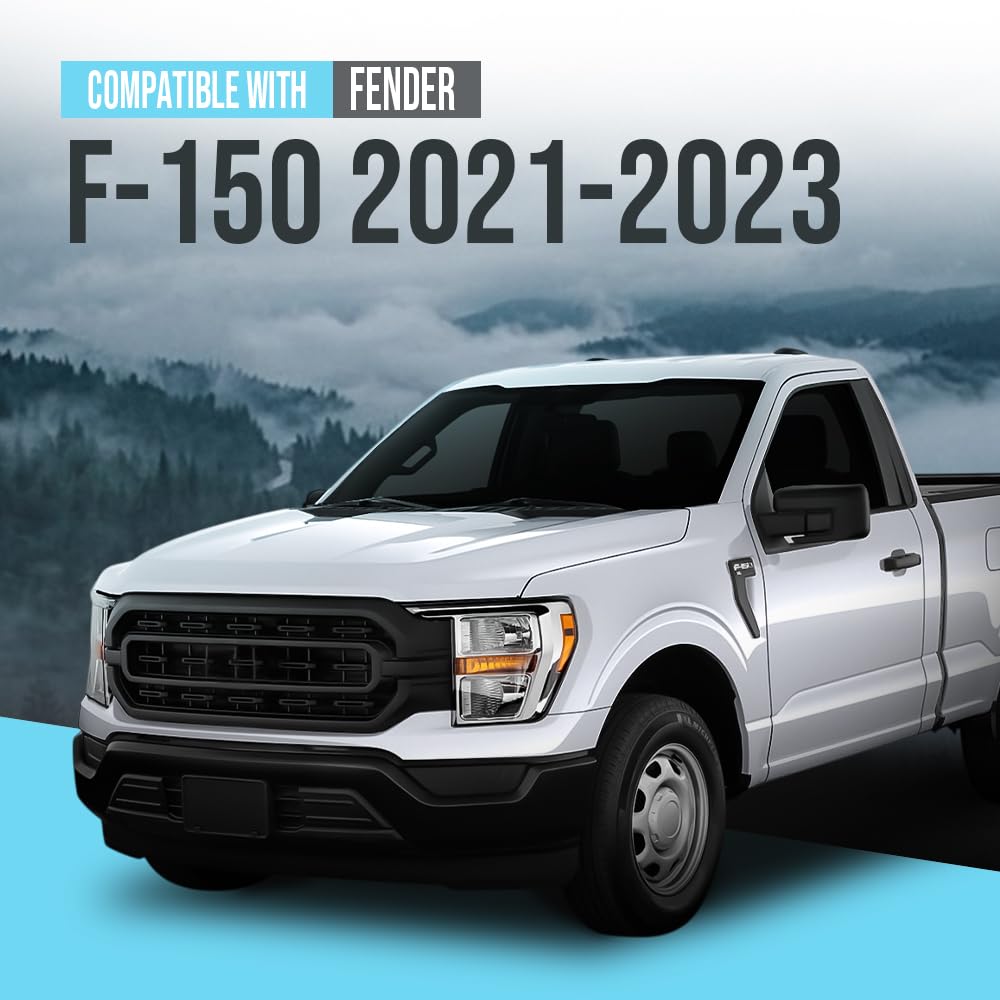 G-PLUS Front Left Driver Side Fender Compatible with Ford F150 2021-2023 FO1240337, ML3Z16006A-PFM Black
