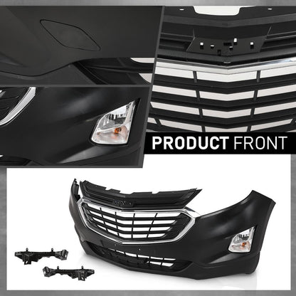 G-PLUS Front Bumper Cover Upper Lower Grille Set Compatible with Chevy Equinox 2018-2021 Grill 84150736, GM1200760, 84226249, 84226250