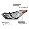 G-PLUS Headlights Assembly Front Headlamp Fit Hyundai Elantra Sedan 2011-2013 HY2503161 Clear Lens Chrome Housing Amber Reflector Bumper Left & Right Headlamps,faros delanteros