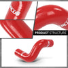 G-PLUS Silicone Heater Hose Kit Compatible with Toyota 4Runner 3.4L 1996-2002 W/Rear Heater Red