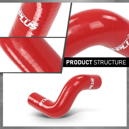 G-PLUS Silicone Heater Hose Kit Compatible with Toyota 4Runner 3.4L 1996-2002 W/Rear Heater Red
