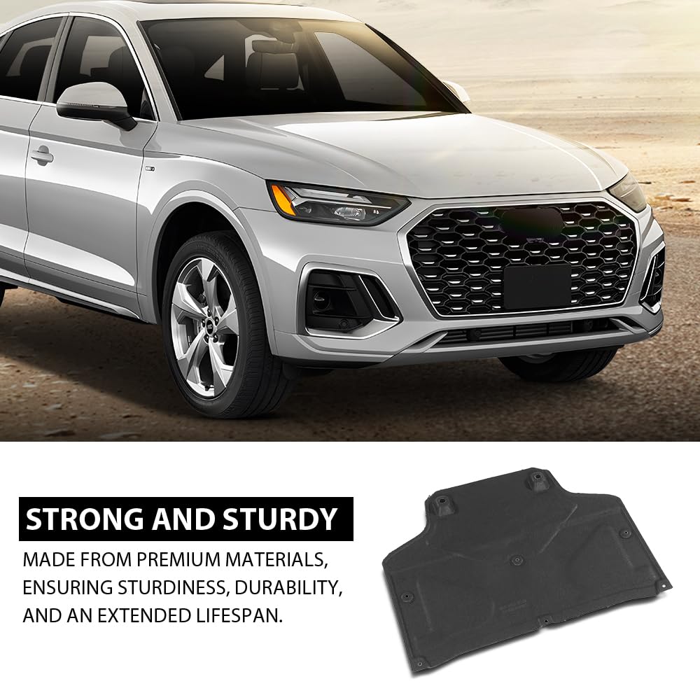G-PLUS Under Engine Splash Guard Shield Cover, Compatible with Audi Q5 SQ5 2018-2024, 80B863822, 80B863822A