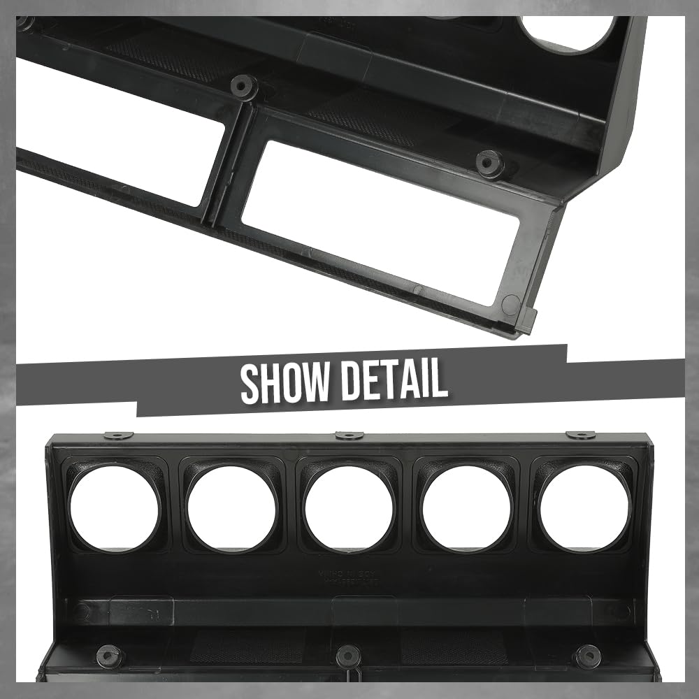 G-PLUS Center Gauge Radio Dash Bezel Trim Compatible with Jeep Wrangler YJ 1987-1995 Gray