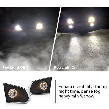 G-PLUS Fog Lights Bumper Lamps Left+Right w/Bulbs Compatible with Chevy Trax LS/LT/LTZ models only 2015 2016 GM2592312, GM2593312, 95227855, 95227856 Clear Lens Chrome Housing