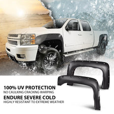 G-PLUS Fender Flares for Chevy Silverado 1500 2500HD 3500HD 2007-2014 Textured Side View