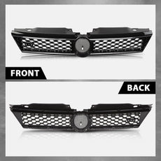G-PLUS Front Upper Grille Trim for VW Jetta 2010-2014 Gloss Black Honeycomb Additional Angle