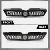 G-PLUS Front Upper Grille Grill Trim Gloss Black Honeycomb W/Chrome Trim Compatible with Volkswagen VW Jetta 2010-2014 5C6853653A