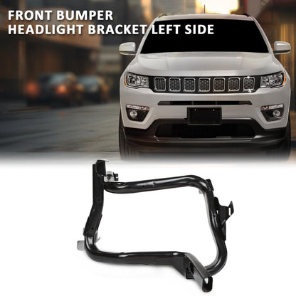 G-PLUS Front Bumper Inner Steel Headlight Bracket Left Side Compatible with Jeep Compass 2011-2017 Black 68079655AH