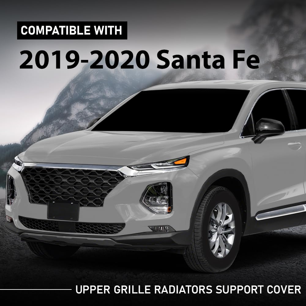 G-PLUS Upper Radiator Support Cover Compatible with Santa Fe 2019-2020 Accessory Black