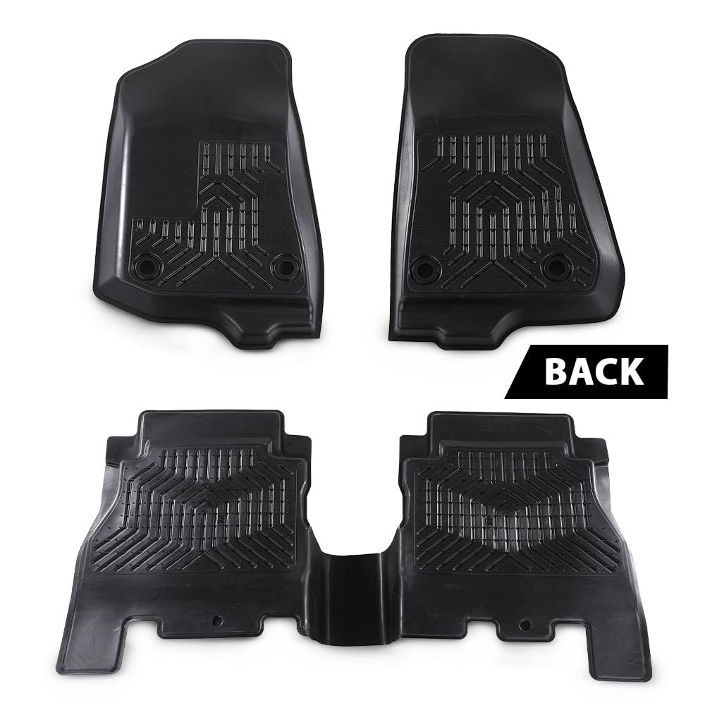 G-PLUS Floor Mats 3PCS Fit for Jeep Wrangler JL 2018-2025 Unlimited 4-Door Only (Not Fit for JK or 4XE), All Weather TPE Custom Fit Heavy Duty Floor Liners 1st & 2nd Row, Black