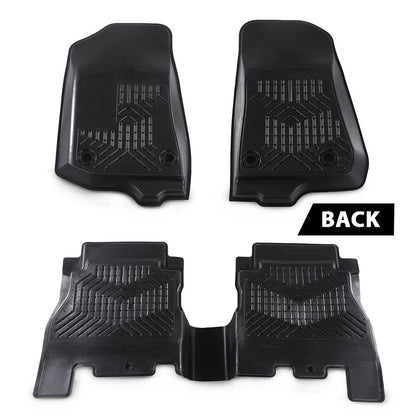 G-PLUS Floor Mats 3PCS Fit for Jeep Wrangler JL 2018-2025 Unlimited 4-Door Only (Not Fit for JK or 4XE), All Weather TPE Custom Fit Heavy Duty Floor Liners 1st & 2nd Row, Black