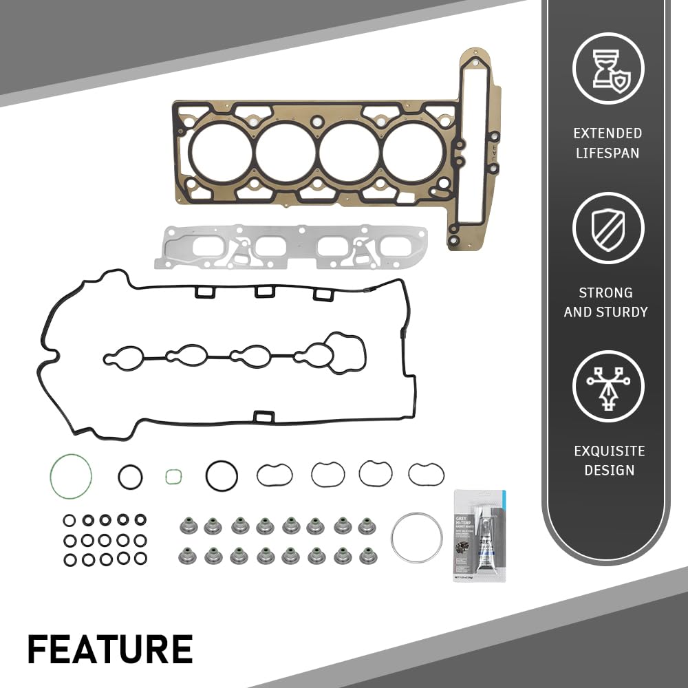G-PLUS Head Gasket Set Compatible with Buick Allure Lacrosse Regal Verano 2.4L 2010-2017,Fit Chevy Captiva Sport Equinox Impala Malibu Orlando Terrain 2.4L 2010-2017 HS26517PT, HS54874