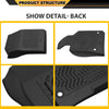 TPE Cargo Mats, Compatible with Santa Fe Sport 2013-2018 (Fits 5-Passenger Model Only), 1st & 2nd Row 3PCS, All Weather Full Cover Protection, Black Cargo Liner Interior Accessories