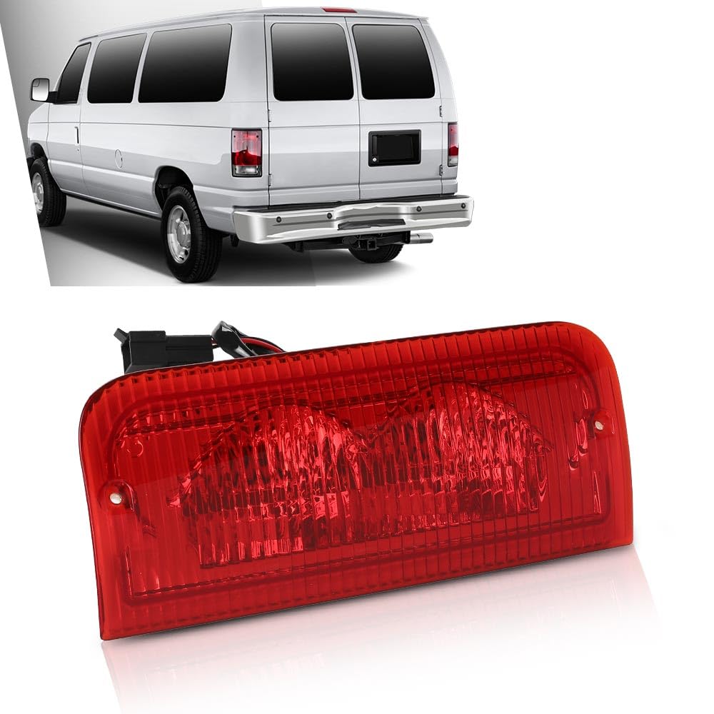 G-PLUS 3rd Third Brake Light Stop Lamp Assembly Compatible with Ford E150 E250 E350 2008-2014 6C2Z-13A613-A, 6C2Z13A613A